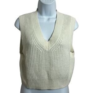 Divided H&M Ribbed Sweater Vest Sz Small Double Knit Sleeveless V-Neck Rib Knit
